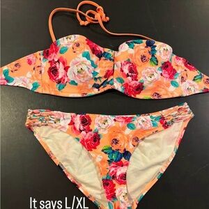 Flower orange bikini. M